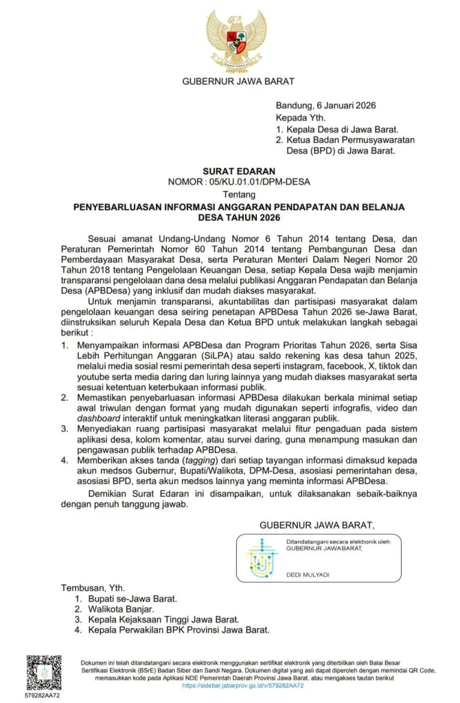 Surat Edaran Gubernur Jawa Barat