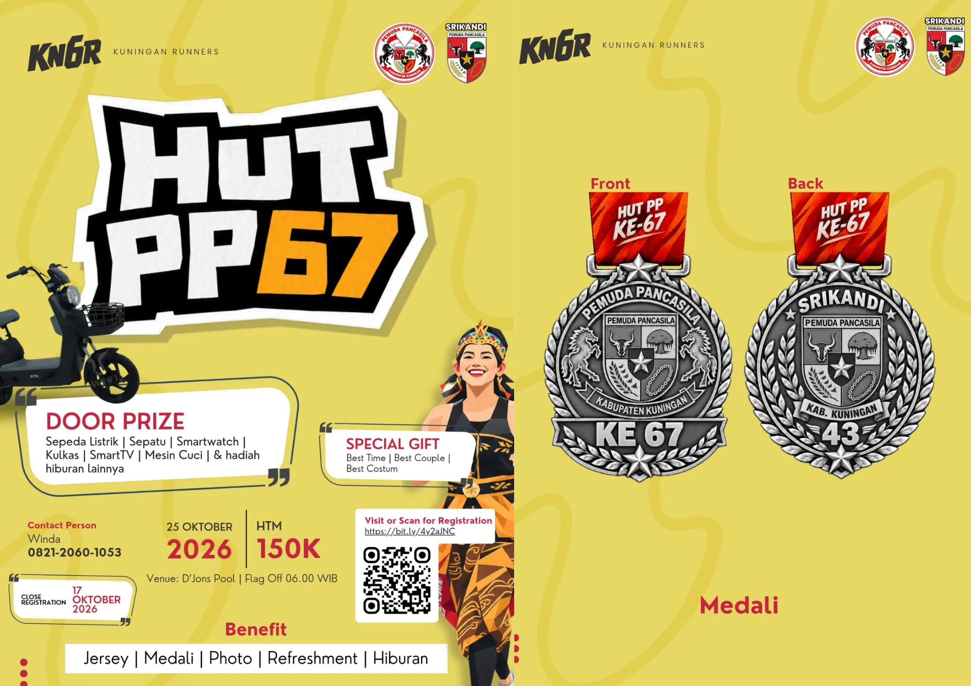 FUN RUN 5K HUT PP Ke-67 Siap Digelar 25 Oktober 2026, Terbuka untuk Umum